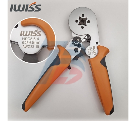 Kìm bấm cos vuông IWISS HSC8 6-4 tự điều chỉnh cos ống tròn cos pin